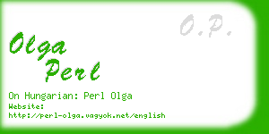 olga perl business card